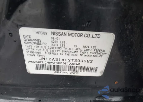 2002 Nissan Maxima Gle from USA, damaged, VIN JN1DA31A02T300083